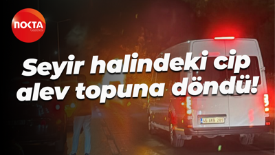 Seyir halindeki cip alev topuna döndü!