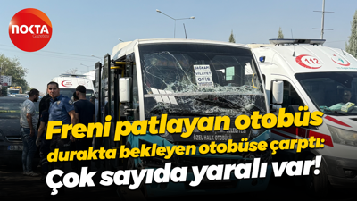 Freni patlayan otobüs, durakta bekleyen otobüse çarptı: Çok sayıda yaralı var!
