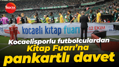Kocaelisporlu futbolculardan Kitap Fuarı’na pankartlı davet