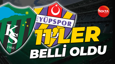 Kocaelispor-Eyüpspor maçının ilk 11'leri belli oldu