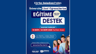Körfez Belediyesi'nden öğrencilere destek! Başvurular başladı