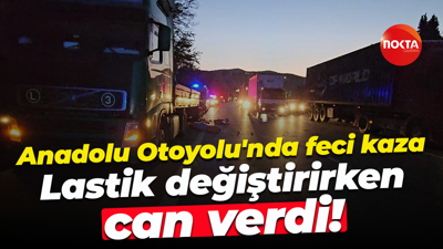 Anadolu Otoyolu'nda feci kaza: Lastik değiştirirken can verdi!