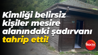 Kimliği belirsiz kişiler mesire alanındaki şadırvanı tahrip etti!