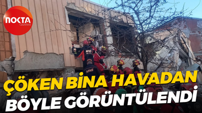 Kocaeli'de çöken bina böyle görüntülendi