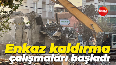 Gebze'de enkaz kaldırma çalışmaları başladı