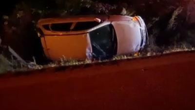 Bolu'da trafik kazası: Otomobil takla attı!