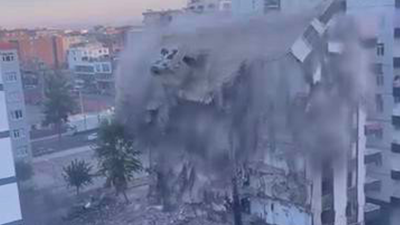 Diyarbakır’da 8 katlı bina tek dokunuşta yıkıldı!