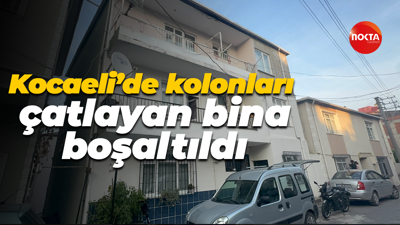 Kocaeli'de kolonları çatlayan bir bina boşaltıldı