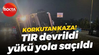 Kocaeli'de feci kaza: Yonga yüklü TIR devrildi!