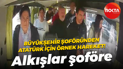 Kocaeli Büyükşehir şoföründen Atatürk için örnek hareket! Alkışlar şoföre
