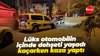 Lüks otomobilin içinde dehşeti yaşadı, kaçarken kaza yaptı