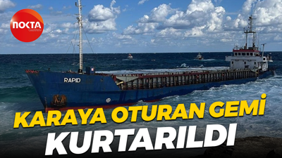 Kocaeli'de karaya oturan gemi kurtarıldı