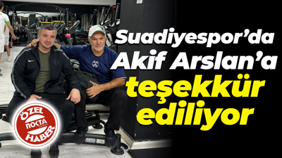 Suadiyespor’da Akif Arslan’a teşekkür ediliyor