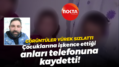 Görüntüler yürek sızlattı... Çocuklarına işkence ettiği anları telefonuna kaydetti!
