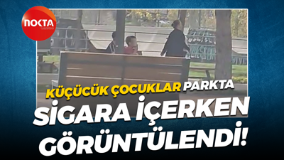 Küçücük çocuklar parkta sigara içerken görüntülendi!