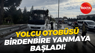Yolcu otobüsü birdenbire yanmaya başladı!