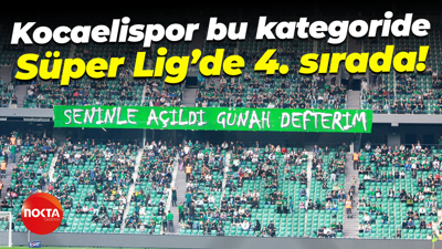 Kocaelispor bu kategoride Süper Lig’de 4. sırada!
