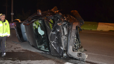 Bursa'da trafik faciası: Taklalar atarak sürüklendi!