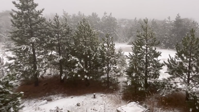 Balıkesir'de kar yüzünü gösterdi