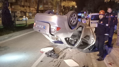 Takla atan otomobilden yaralı çıktı!