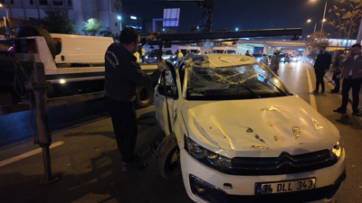 D-100'de atılan makasın sonucu ağır oldu: Takla attı!