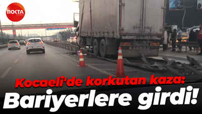 Kocaeli'de korkutan kaza: Bariyerlere girdi!