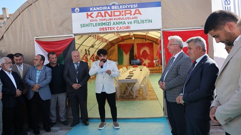 Kandıra’da Filistin’e destek çadırı! Bir çok davetli katıldı