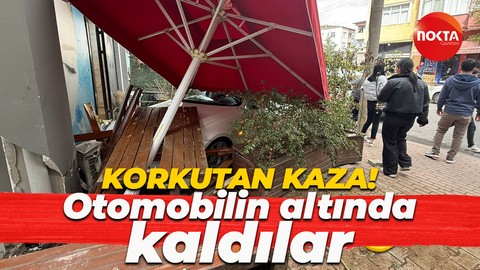 Kocaeli'de korkutan kaza! Güzellik merkezine dalan aracın altında kaldılar