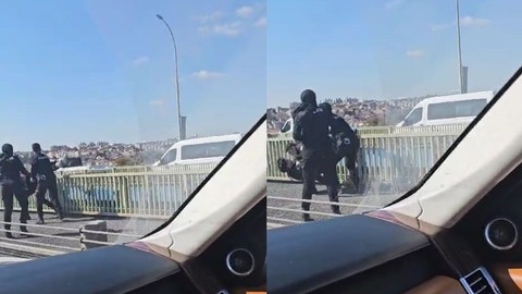 Haliç Köprüsü'nde intihar girişimi! Kameralara yansıdı