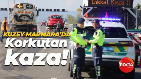Kuzey Marmara Otoyolu'nda korkutan kaza: Hastaneye sevk edildiler!