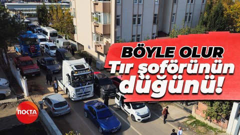 Dünya evine giren tır şoförünün düğünü böyle olur! Düğün konvoyunda tırlar...