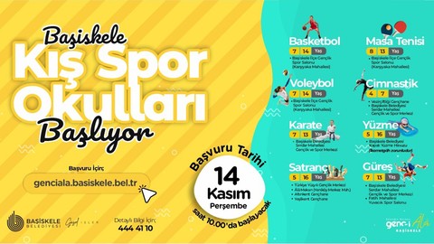 Başiskele Kış Spor Okulları İçin Kayıtlar Başlıyor