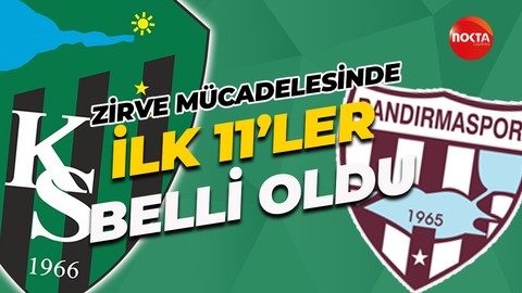 Kocaelispor – Bandırmaspor maçında 11’ler belli oldu