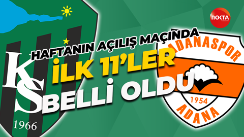 Kocaelispor - Adanaspor maçında kadrolar belli oldu... Markao 11'de!