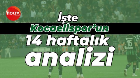 İşte Kocaelispor'un 14 haftalık analizi
