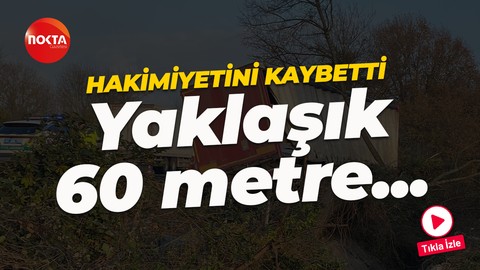 Kocaeli'de kontrolden çıkan tır ağaçlık alana uçtu!
