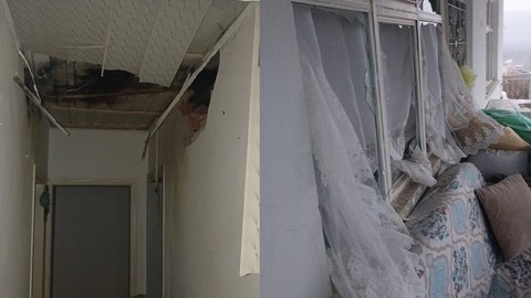 Eve yıldırım düştü, ortalık savaş alanına döndü!
