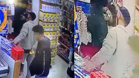 Marketteki çalışanın telefonunu böyle çaldı! O anlar kamerada