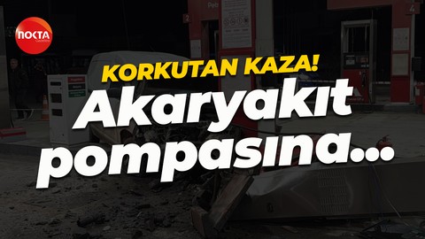 Kocaeli'de hafif ticari araç akaryakıt pompasına çarptı! 2 kişi...