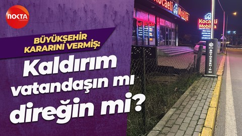 Kartepe'deki kaldırımda bulunan aydınlatma direkleri vatandaşları kızdırdı