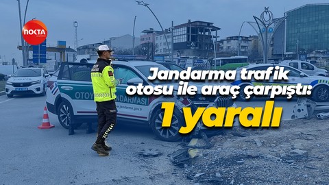 Jandarma trafik otosu ile hafif ticari araç çarpıştı: 1 yaralı