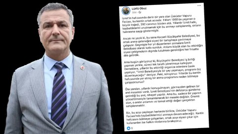 Lütfü Obuz: Kentin hafızasında yer etmiş bir anma programını neden bölmeye çalışıyorsunuz?
