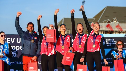 U20 Kadın Kar Voleybolu Milli Takımı, namağlup Avrupa şampiyonu oldu