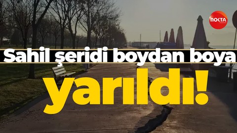 Sahil şeridi boydan boya yarıldı!