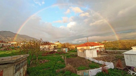 Elazığ’da sağanak sonrası oluşan gökkuşağı hayran bıraktı