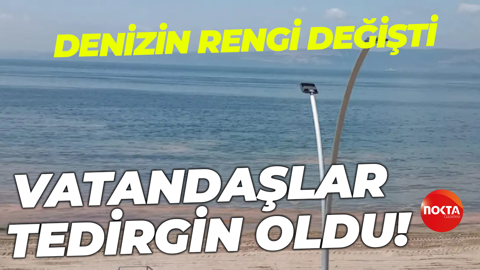 Karamürsel'de denizin rengi değişti: Vatandaşlar tedirgin oldu