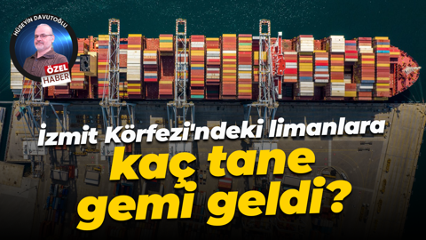 İzmit Körfezi'ndeki limanlara kaç tane gemi geldi?