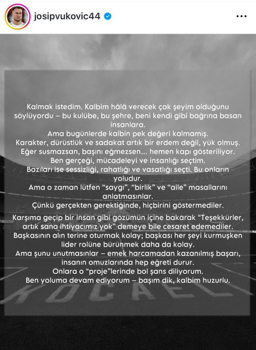 Vukovic: Beni kendi ailenizden biri gibi kabul ettiniz - Resim : 1
