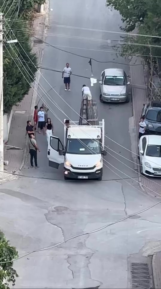 Güvercini kurtarmak için seferber oldular! Mermerlerin üzerine çıkarak... - Resim : 3