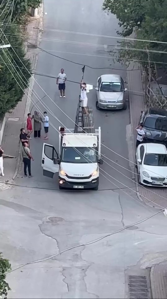 Güvercini kurtarmak için seferber oldular! Mermerlerin üzerine çıkarak... - Resim : 1